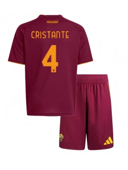 Billige AS Roma Bryan Cristante #4 Hjemmedraktsett Barn 2025-26 Kortermet (+ Korte bukser)